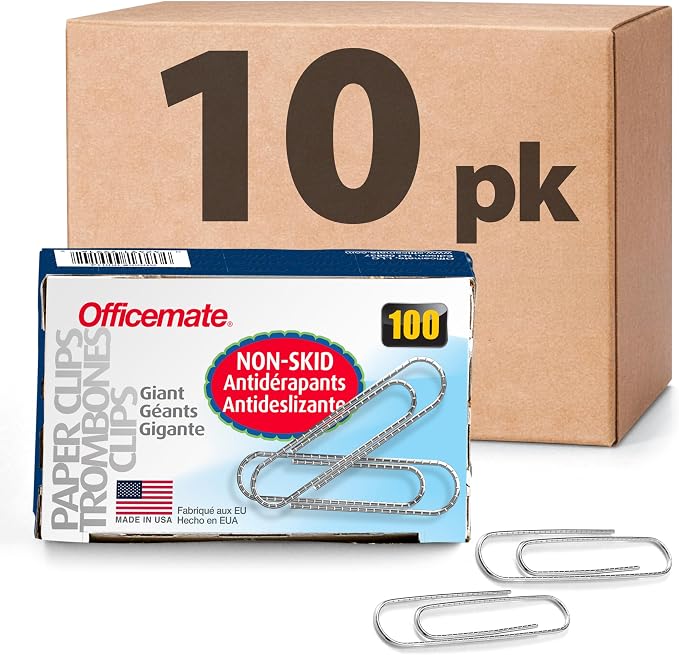 Officemate Giant Non-Skid Paper Clip, 000 Clips by Officemate