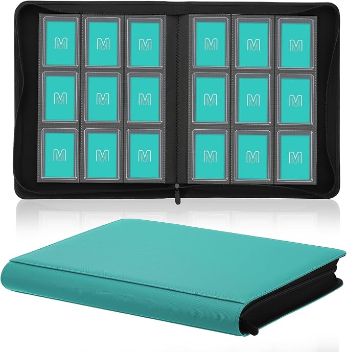 Toploader Binder, Trading Card Binder Storage Hold up 288 Cards 9-Pocket Top by MOSLA