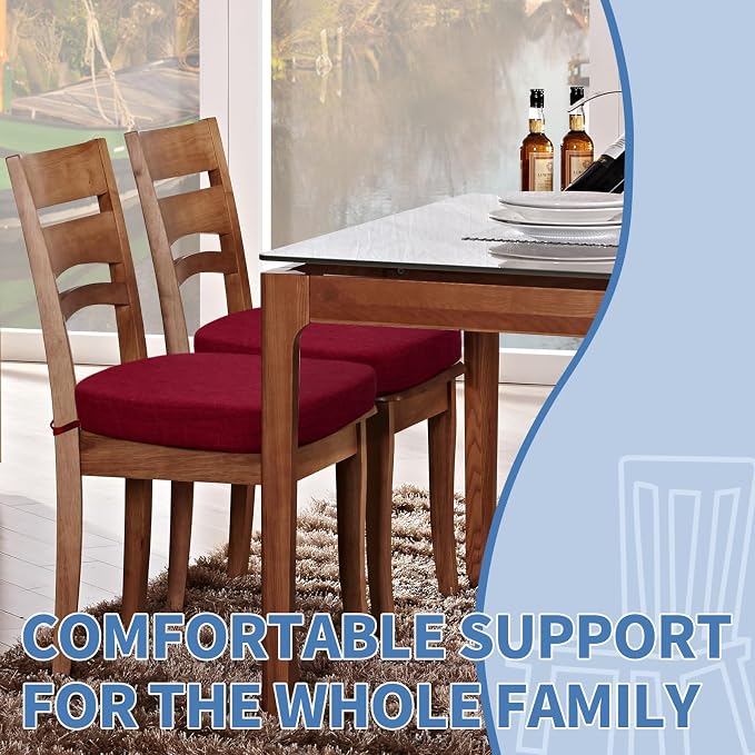 BUYUE Thickened 2.5" Dining Chair Cushions Set of 4, U-Shape High Density Foam - Image 2