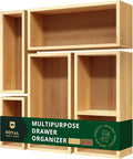 ROYAL CRAFT WOOD 5-Piece Bamboo Drawer Organizer Set – Multi-Use Storage Trays by ROYALCRAFTWOOD