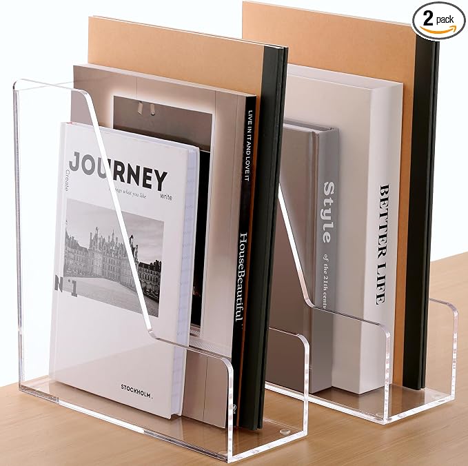 SANRUI Acrylic Magazine File Holders, Classroom Organization and Storage by SANRUI