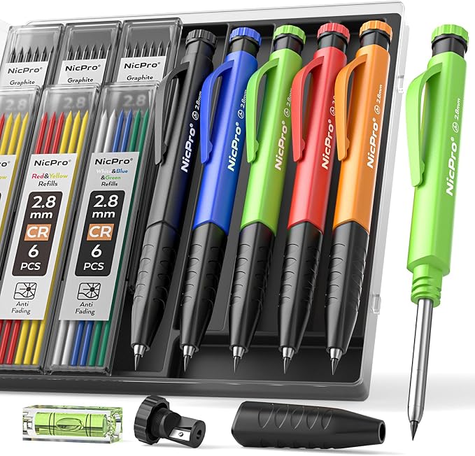 Nicpro 5 Pack Carpenter Pencils by Nicpro