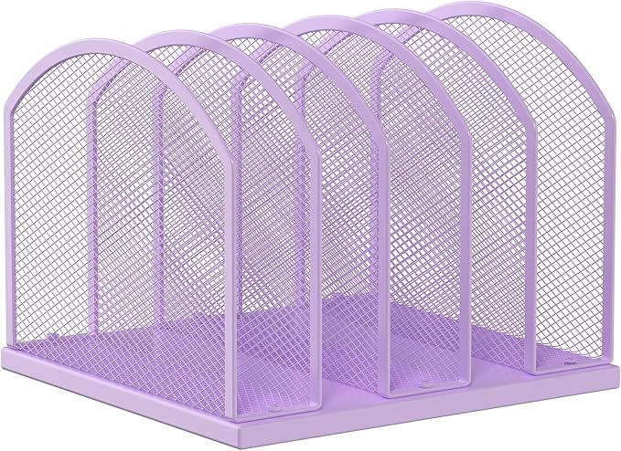 Gawerk 5-Section Vertical Desktop Organizer, 5-Section Mesh File Folder Stand by Gawerk
