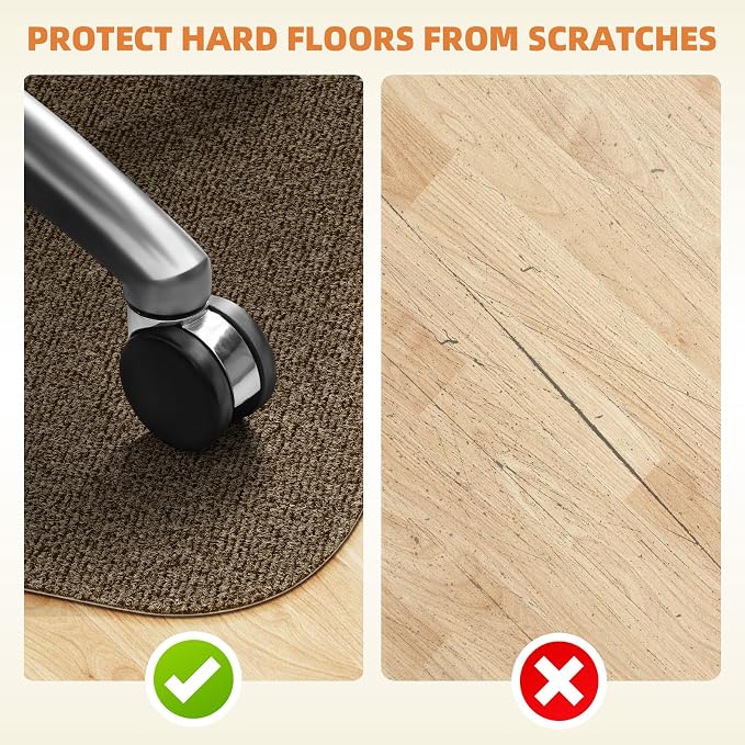 Office Chair Mat for Hardwood and Tile Floor, Anti-Slip Mat for Rolling Chair - Image 6