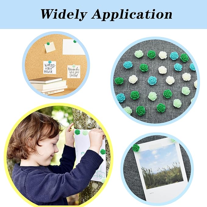 YOUDEFUL 60Pcs Decorative Pushpins, Cork Board Tacks, Bulletin Board Tacks - Image 3