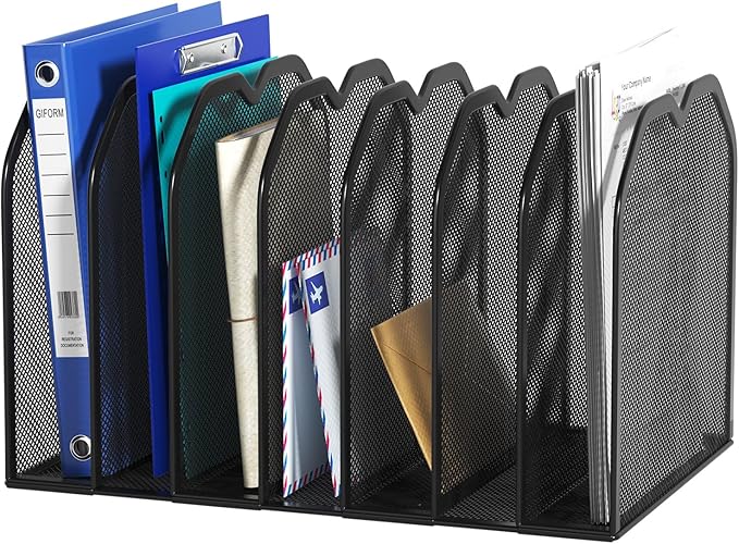 FANXIYQ Black 7-Section File Folder Organizer by FANXIYQ