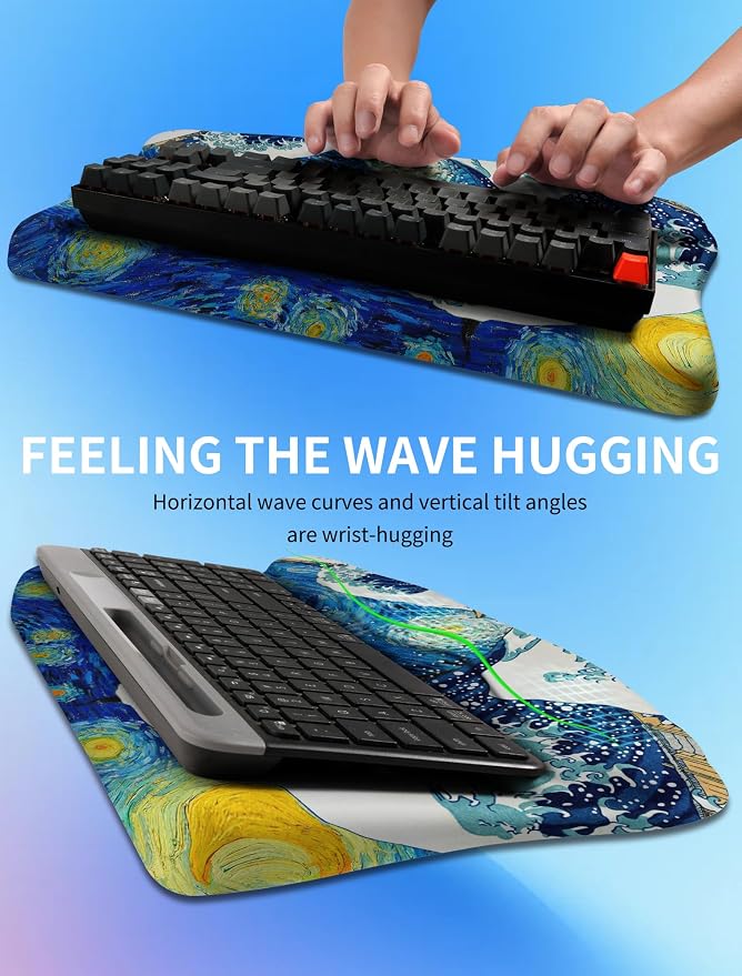 Ergonomic Wave Wrist Rest with Keyboard Stand, Cushioned Palm Rest, Comfortable - Image 4