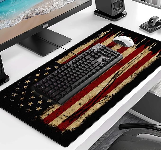 Retro American Flag XL Gaming Mouse Pad - Image 3