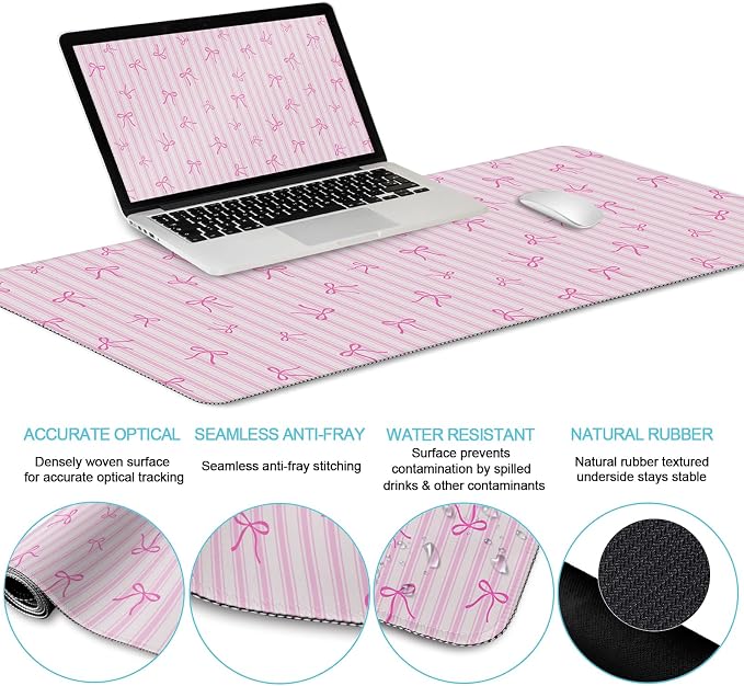 LIMKRIAN Pink Striped Mouse Pad - Image 4