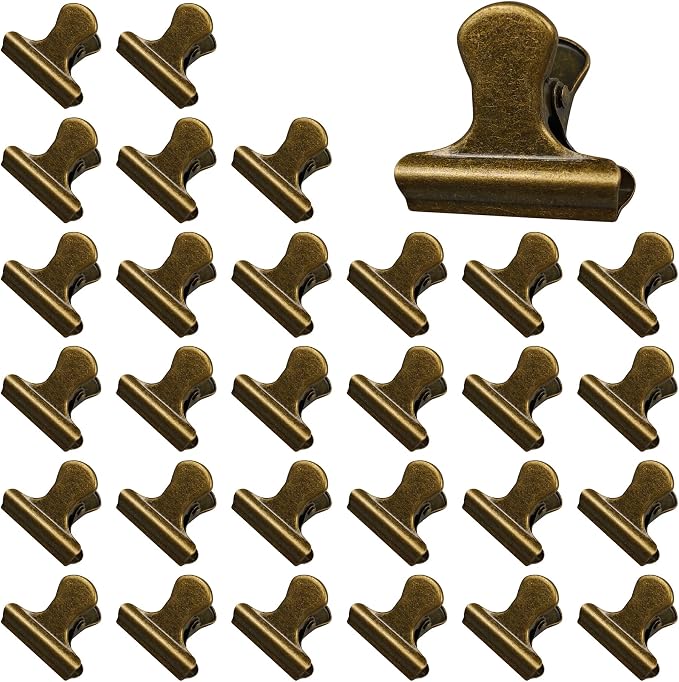 30Pcs 31mm Metal Binder Clips, Mini Bulldog Paper Clamps Bull Clips, Hinge Clips by Unknown