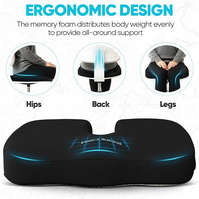 FORTEM Seat Cushion, Office Chair Cushion, Memory Foam Car Seat Cushions - Image 6