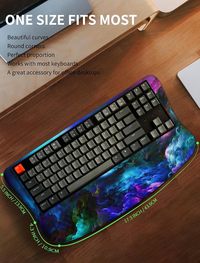 Ergonomic Wave Wrist Rest with Keyboard Stand, Cushioned Palm Rest, Comfortable - Image 6