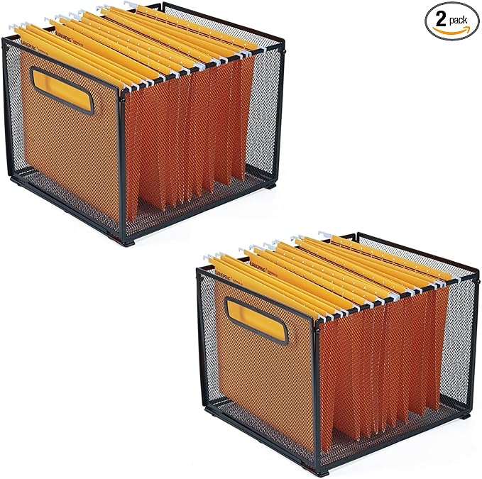SETTFRFE 2 Pack Letter Size Hanging Folder Organizer, Metal Mesh Hanging File by SETTFRFE