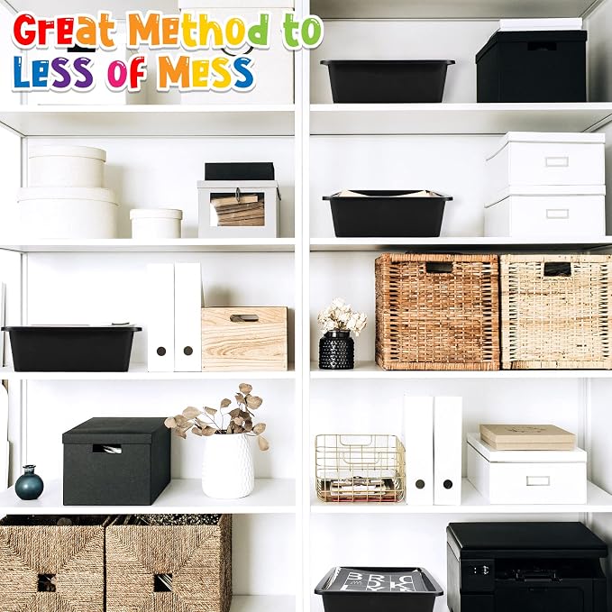Qunclay 10 Pcs Flat Storage Tray Organizer Bin Letter Size Paper Trays - Image 7