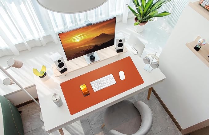AFIING Cork Desk Mat, 35.4" x 17", Desk pad Protector | Dual-Sided Cork & PU - Image 6