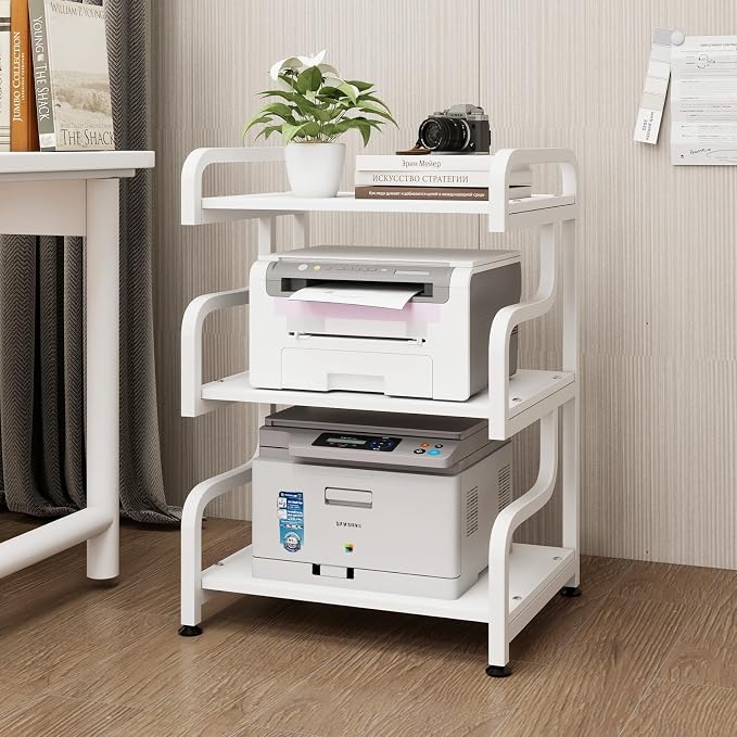 Natwind Stylish 3 Tier Printer Stand, Office Desk Side Storage Shelf, Fits Two by Natwind