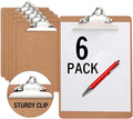 6 Clipboards Standard A4 Letter Size, 9x12.5 inch Wooden Clipboard by EXTRIC