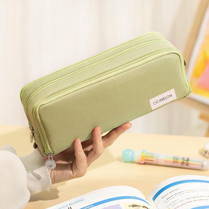CICIMELON Large Capacity Pencil Case 3 Compartment Pouch Pen Bag - Image 7