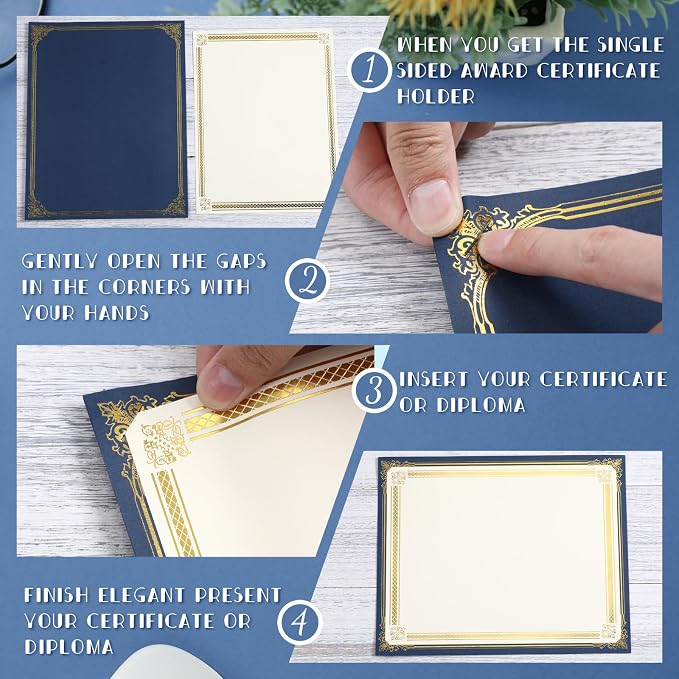 Kosiz 150 pcs Certificate Kit Includes 50 Gold Foil Certificates 50 Single - Image 4