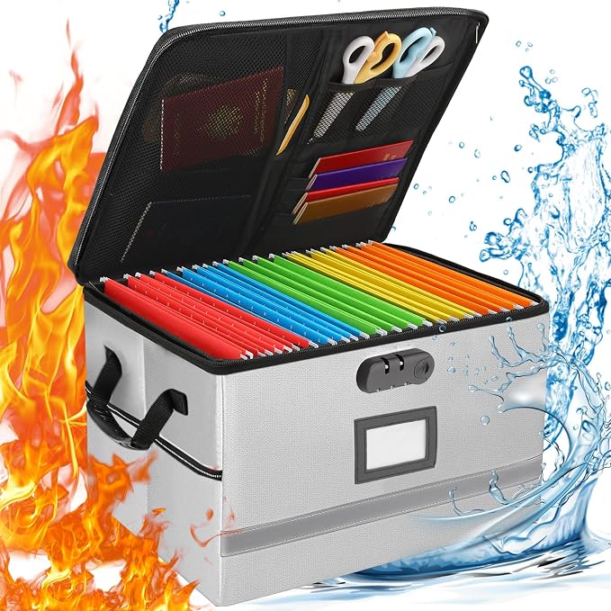 EXLIFBAG File Organizer, Fireproof File Box by EXLIFBAG