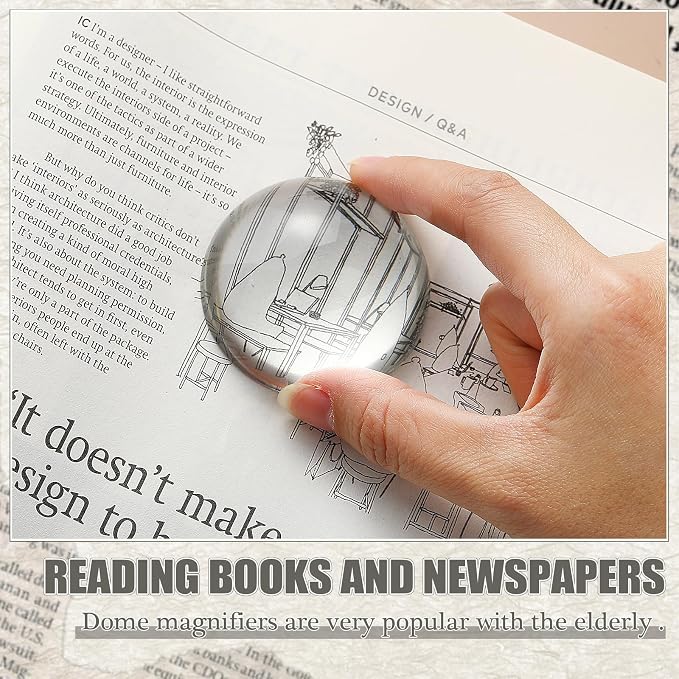 Briwooody 6 Pcs Crystal Dome Magnifier Paperweights Glass Paperweight Reading - Image 6