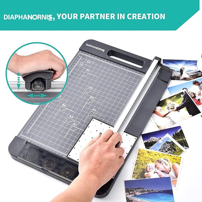Rotary Paper Cutter, 3-in-1 Paper Trimmer, 12 Inch Cutting Length - Image 6
