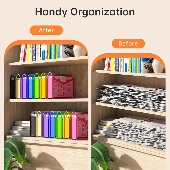 3 Pack Plastic Expanding File Folder, Transparent envelopes - Image 8