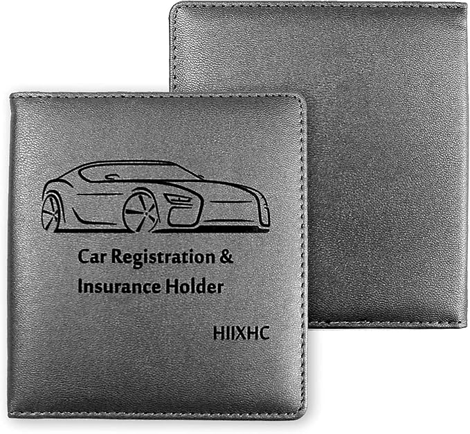 Car Registration and Insurance Holder, 5.5 x 5 Inch PU Leather Vehicle Glove - Image 4