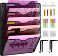 5 Pockets Mesh Wall File Holder Organizer Office Hanging File Folder Magazine by ideallife