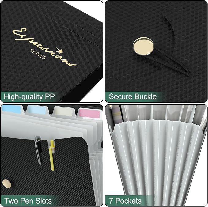 Sooez 7 Pocket Accordion File Organizer, Premium Expanding File Folder - Image 4