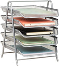 Mind Reader 5-Tier Paper Tray Organizer, Vertical Desktop File Storage Rack by MindReader