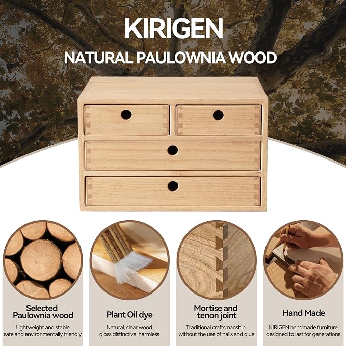 KIRIGEN Wood Desktop Storage Cabinet - Image 7
