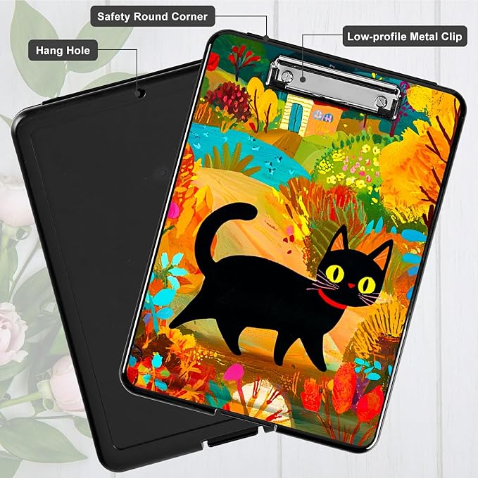 Black Cat in Autumn A4 Clipboard - Image 5