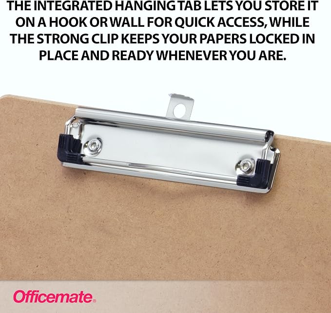 Officemate Recycled Wood Clipboards, Low Profile Clip, 12 Pack Clipboards - Image 3