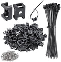 XHF 100 Pcs Cable Zip Tie Saddle Type Mounts Base by XHF