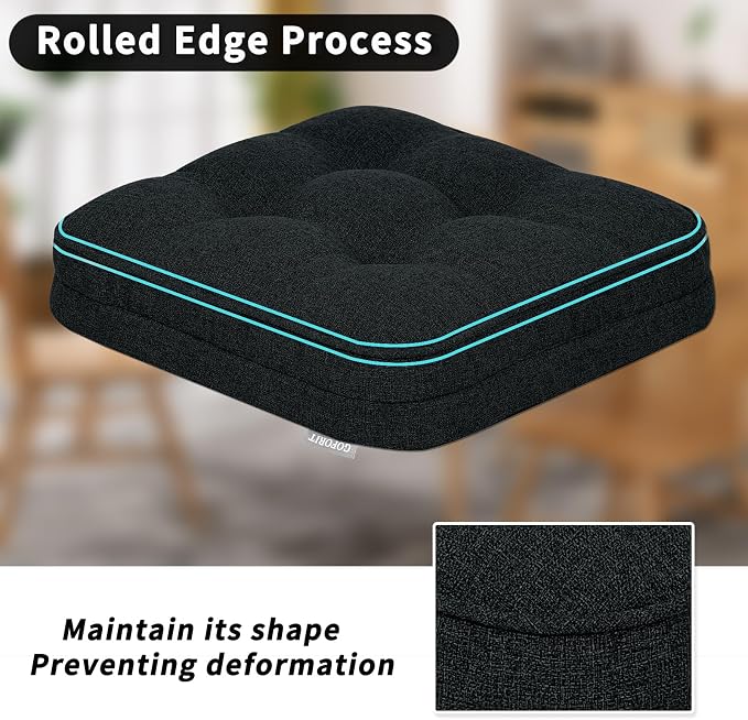 GOFORIT Chair Cushions Set of 4, Tufted Shredded Memory Foam Chair Pads - Image 5