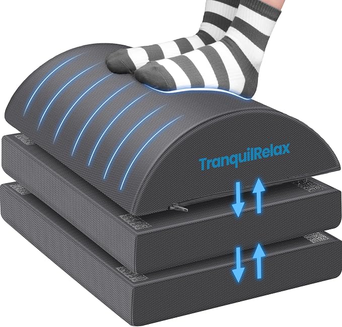 TranquilRelax Foot Rest for Under Desk at Work, Gaming Accessories Foot Stool by Unknown
