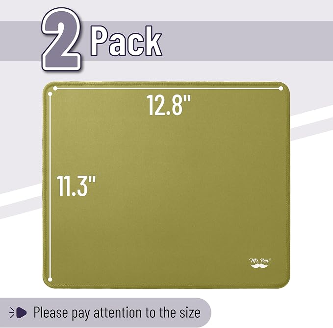 Mr. Pen 2 Pack Green Gaming Mouse Pads, 12.8"x11.3" - Image 2