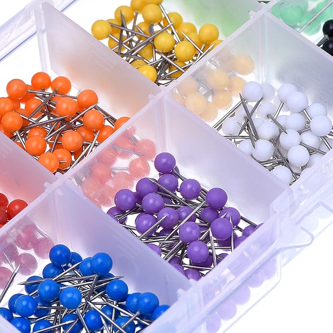 Outus 500 Pieces Map Push Pins Map Tacks Plastic Round Head Tacks - Image 4