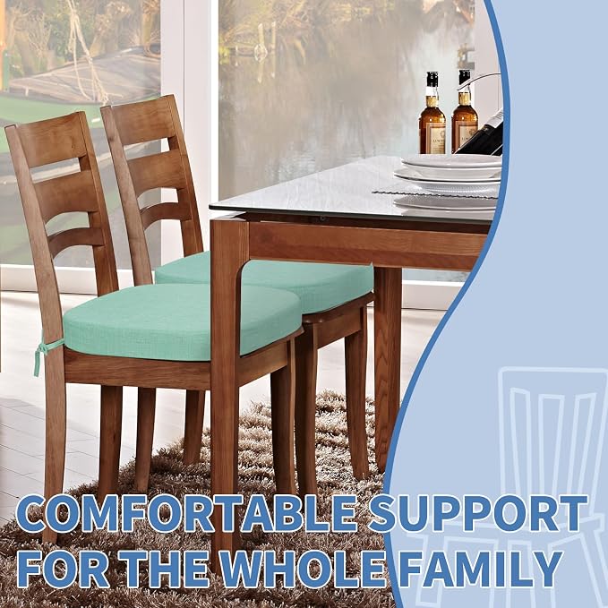 BUYUE Thickened 2.5" Dining Chair Cushions Set of 6, U-Shape High Density Foam - Image 2