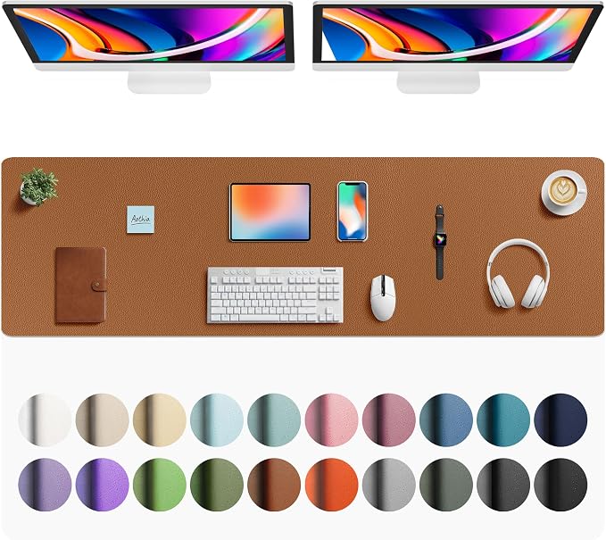 Aothia Faux Leather Desk Mat by AothiaSimpleNaturalUnique