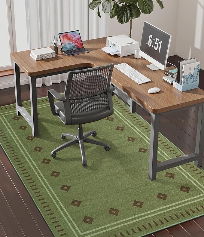 chakme Office Chair Mat for Hardwood Floor, Machine Wash, (Southwestern Sage by CHAKME