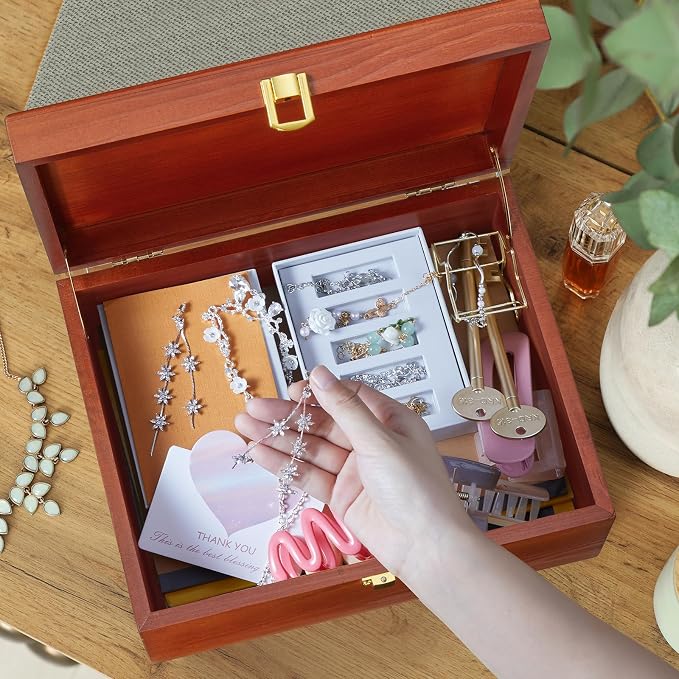 DRASTAR Wooden Keepsake Box, Large Storage Box - Image 2
