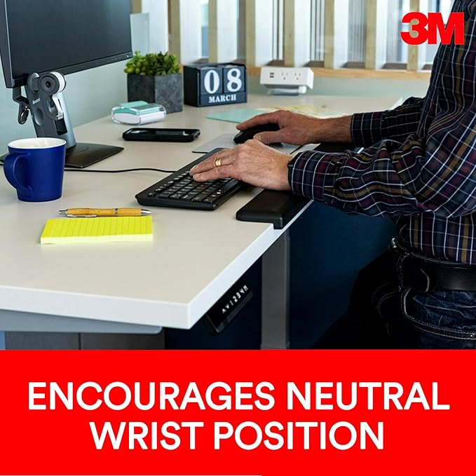 3M Gel Wrist Rest for Standing Desks, Wraps Around Edge of Desk for Comfort - Image 3