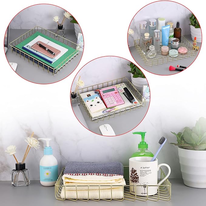 BTSKY Multipurpose A4 File Tray Wire Desk Tray Organizer Elegant Letter Size - Image 7
