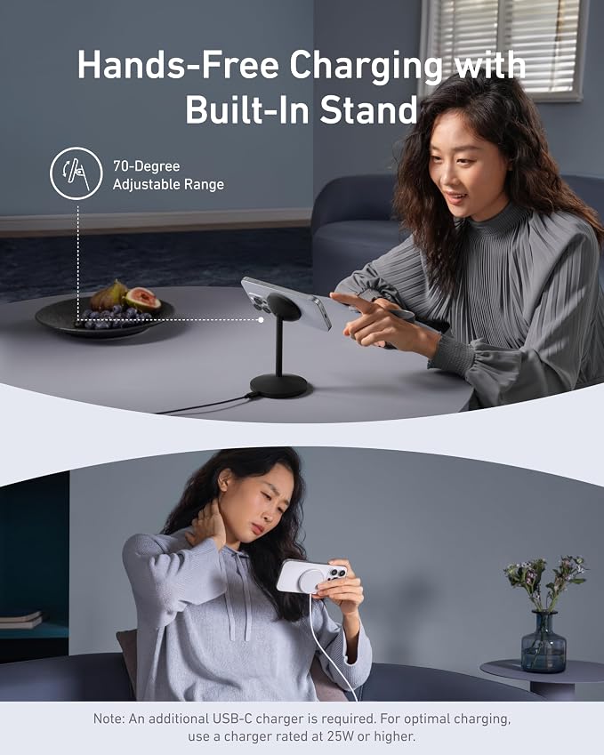 Anker MagGo iPhone 17 MagSafe Charger Compatible Stand, 15W Fast Magnetic - Image 4