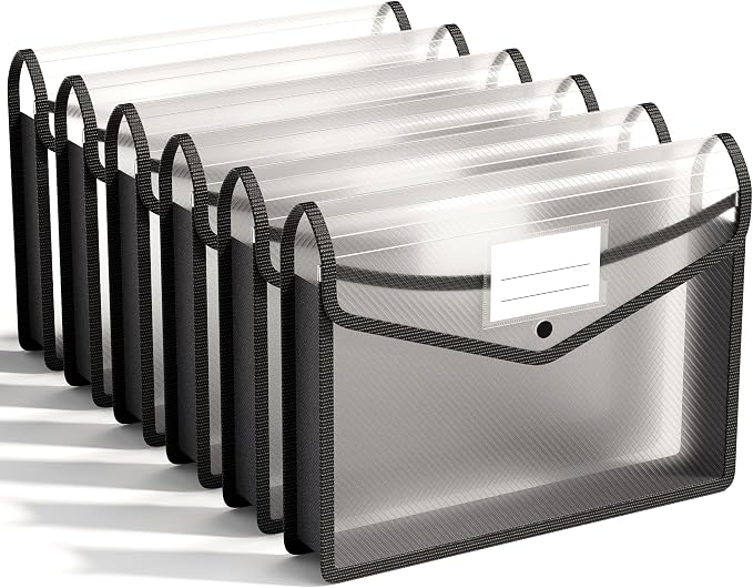 ABC life 6-Pack Plastic Expanding File Folders, Folders by ABClife