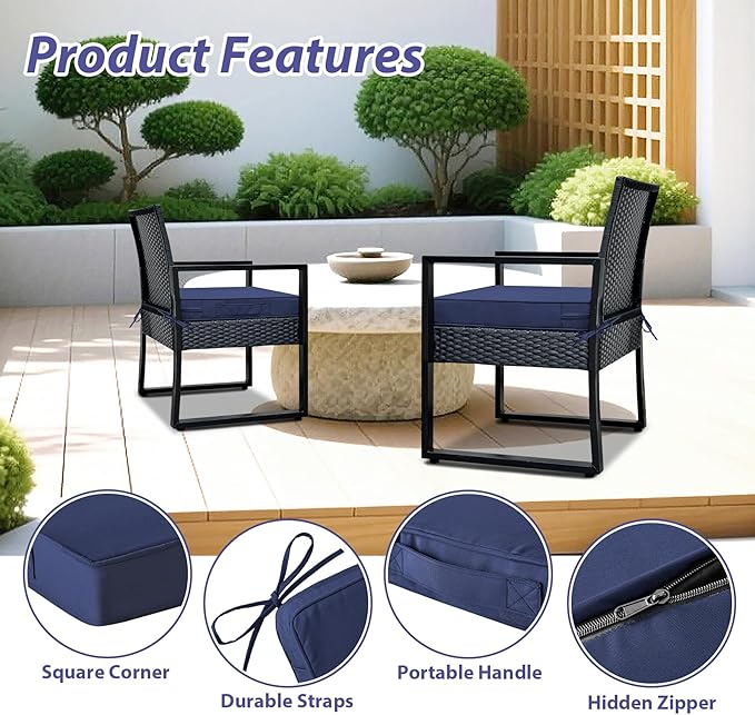 IPYNBAP Outdoor Chair Cushions Set of 4 -Waterproof Outdoor Seat Cushions - Image 5