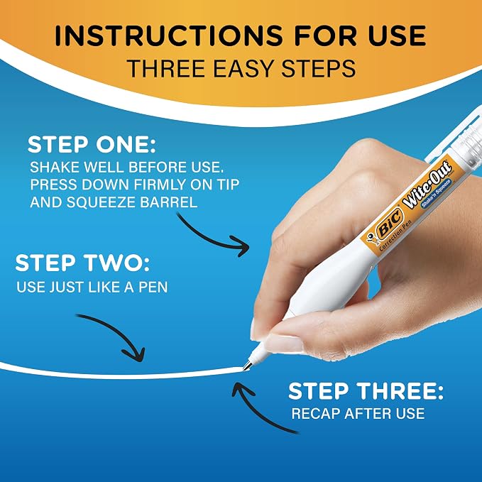 BIC Wite-Out Brand Shake 'n Squeeze Correction Pen, 8 ML Correction Fluid - Image 11