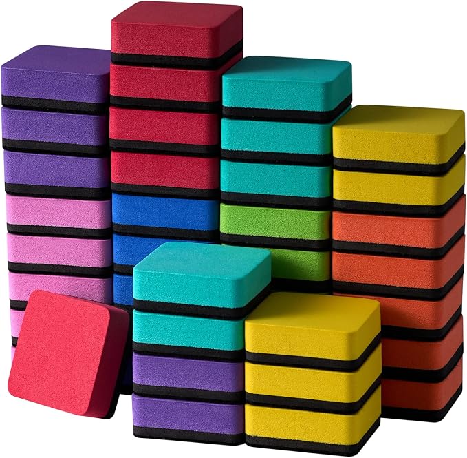 Dry Erase Erasers, Eeoyu 40 Pack Magnetic Whiteboard Dry Erasers Chalkboard by EEOYU